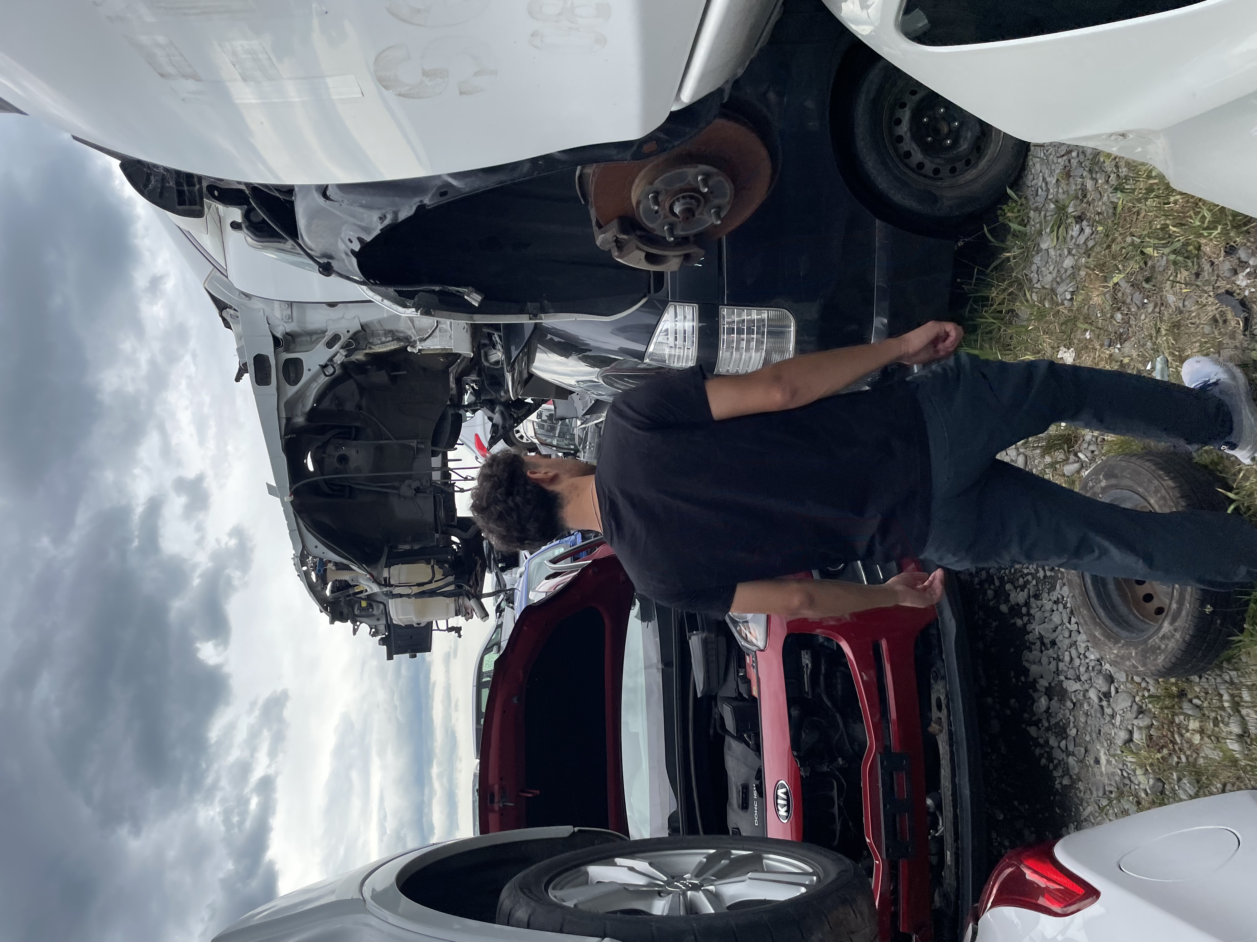 Michael working on cars