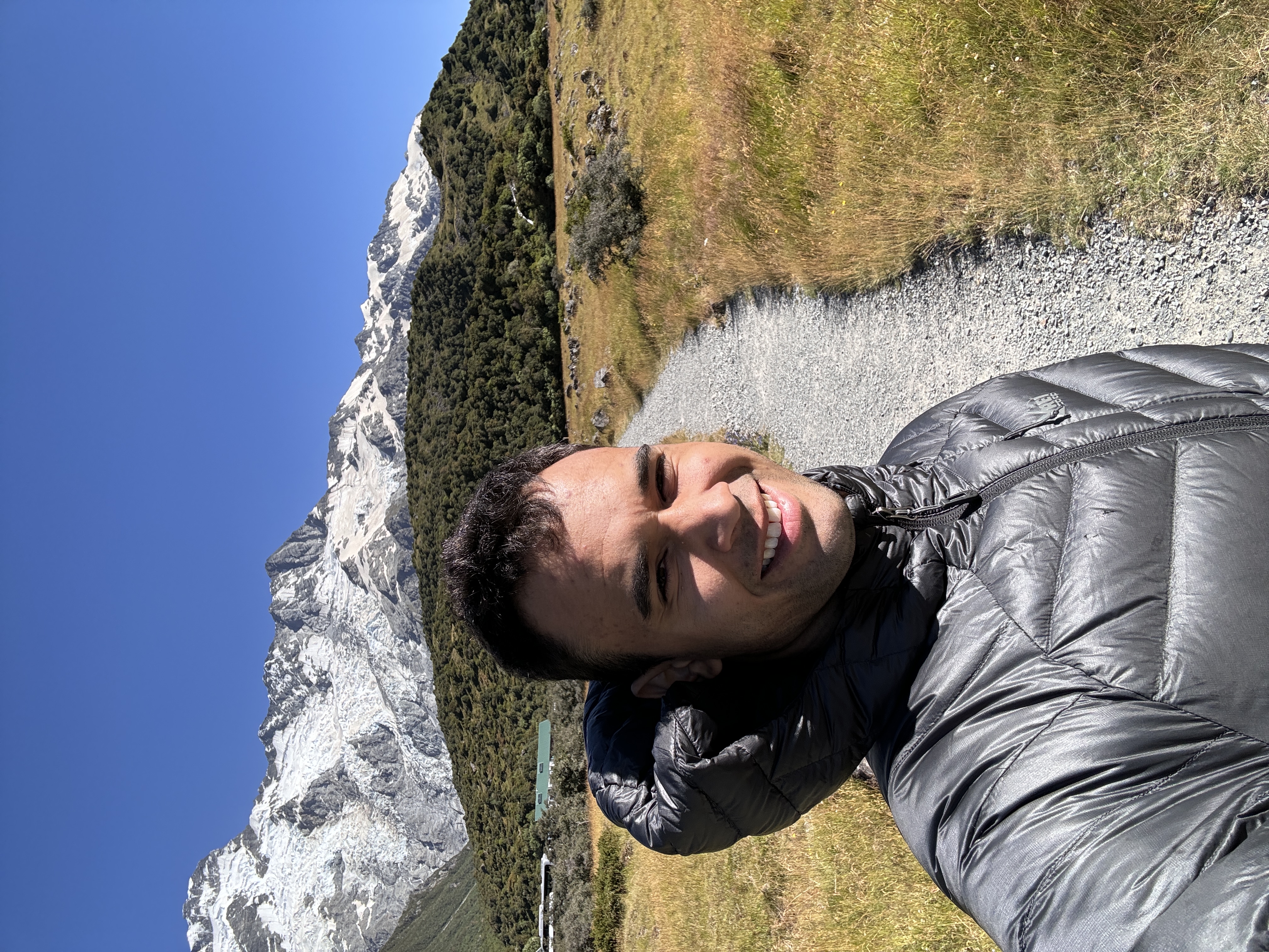 Michael hiking in New Zealand mountains